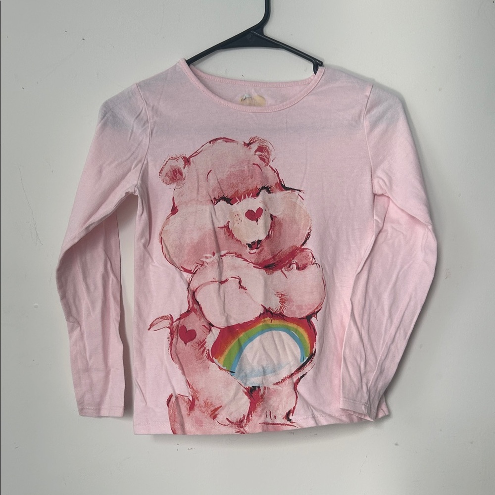 Care Bears Pink Long Sleeve girls Shirt with Bear Design